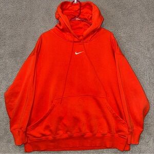 Vintage Nike Center Swoosh Hoodie Mens XXL Orange White Tag Y2K